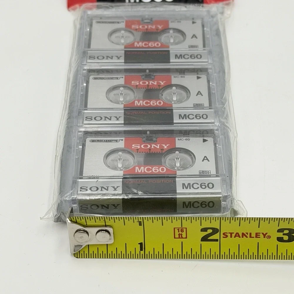 Vtg  MicroCassettes Sony MC60 3 pcs Sony Voice Recorder Cassette Japan SEALED‎